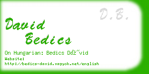 david bedics business card